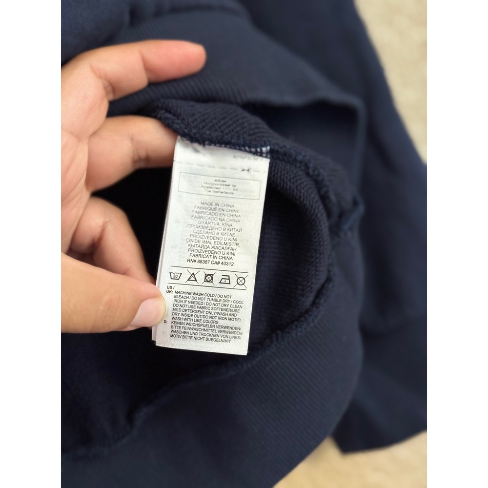 Adidas Originals Retro Revival Logo Graphic Sweatshirt Navy Blue Mens Large - Picture 9 of 10